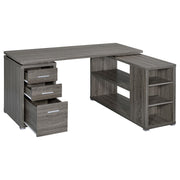 Yvette 60-inch 3-drawer L-Shape Computer Desk Weathered Grey - 800518