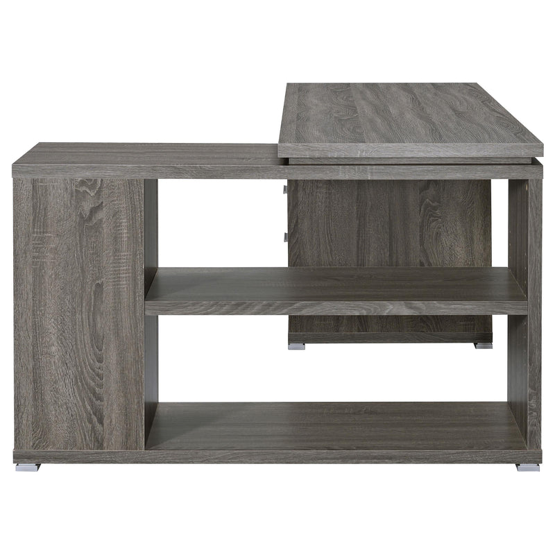 Yvette 60-inch 3-drawer L-Shape Computer Desk Weathered Grey - 800518
