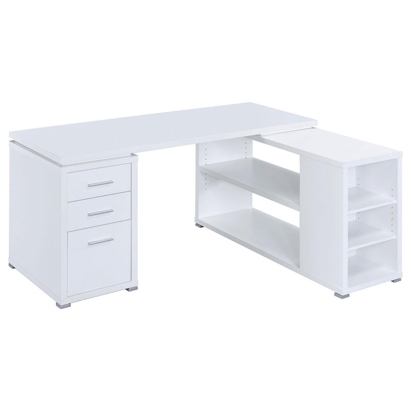 Yvette 60-inch 3-drawer L-Shape Computer Desk White - 800516