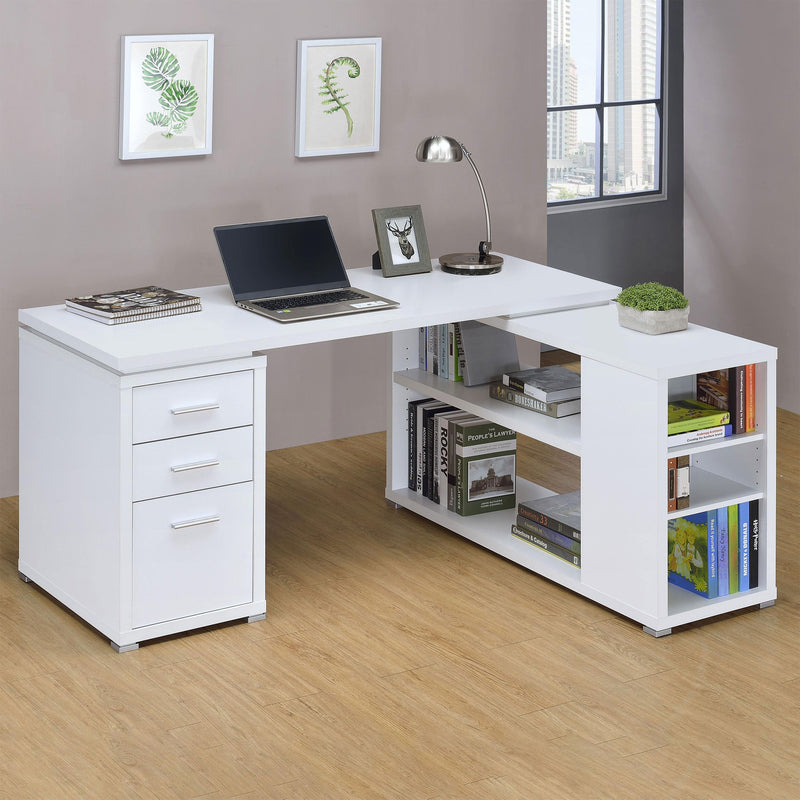 Yvette 60-inch 3-drawer L-Shape Computer Desk White - 800516