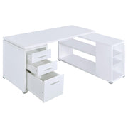 Yvette 60-inch 3-drawer L-Shape Computer Desk White - 800516