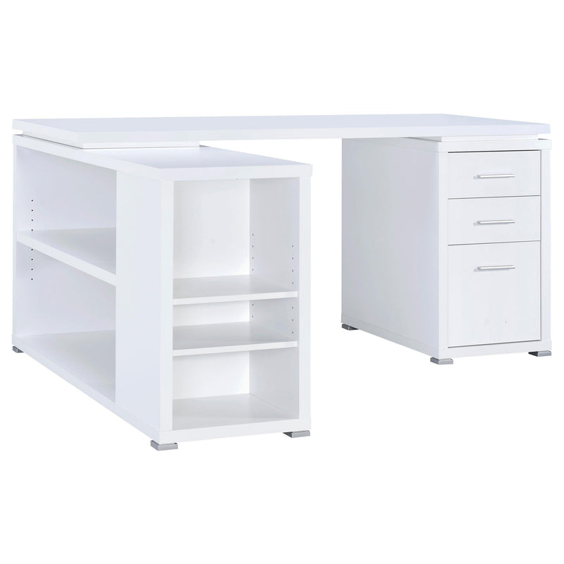 Yvette 60-inch 3-drawer L-Shape Computer Desk White - 800516