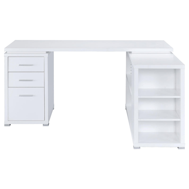 Yvette 60-inch 3-drawer L-Shape Computer Desk White - 800516