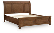 Zackaryn Warm Brown California King Sleigh Storage Bed - PCB807B9
