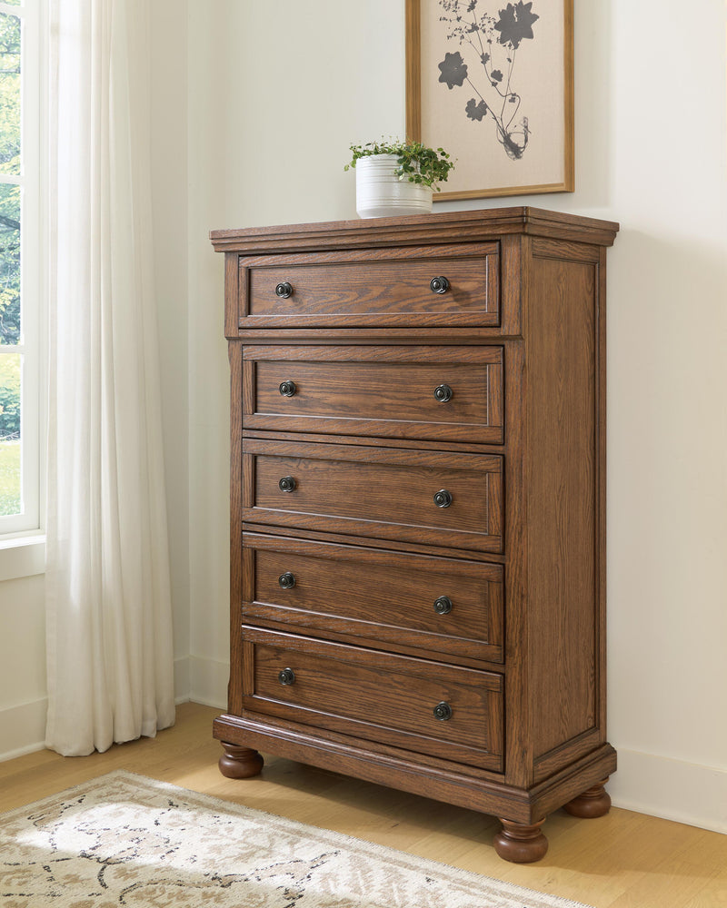 Zackaryn Warm Brown Chest of Drawers - PCB807-46