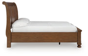 Zackaryn Warm Brown King Sleigh Storage Bed - PCB807B7