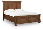 Zackaryn Warm Brown Queen Panel Storage Bed - PCB807B13