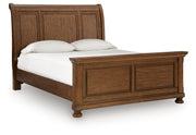 Zackaryn Warm Brown Queen Sleigh Bed - PCB807B10