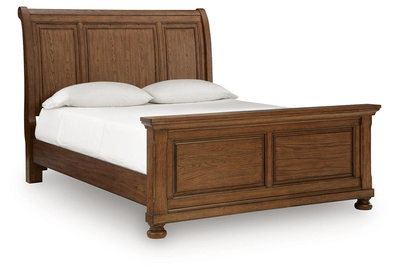 Zackaryn Warm Brown Queen Sleigh Bed - PCB807B10
