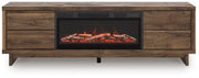 Zadilyn Brown 72" TV Stand with Electric Fireplace - W3367W1