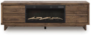 Zadilyn Brown 72" TV Stand with Electric Fireplace - W3367W1
