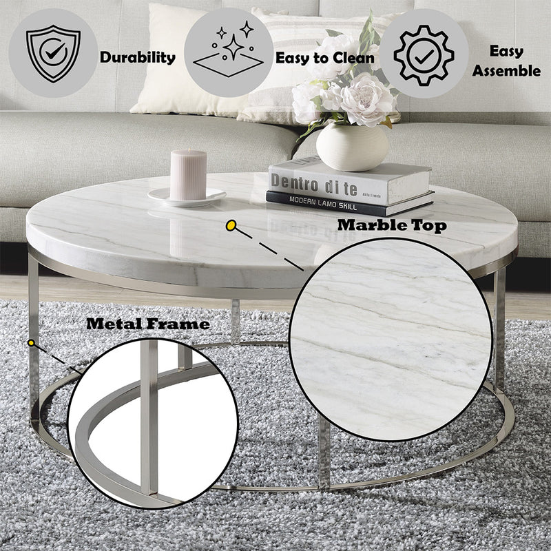 Zaidee COFFEE TABLE W/MARBLE - LV02795