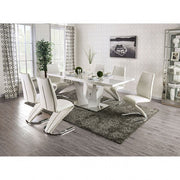 Zain White/Chrome Dining Table - FOA3742T-TABLE