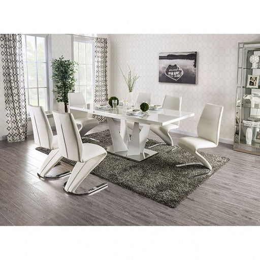 Zain White/Chrome Dining Table - FOA3742T-TABLE