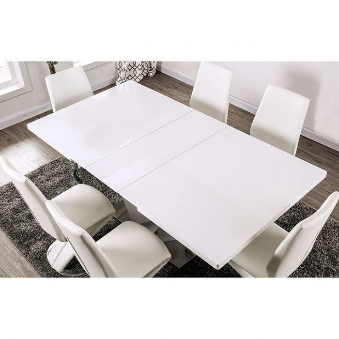 Zain White/Chrome Dining Table - FOA3742T-TABLE