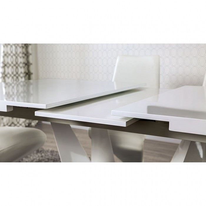 Zain White/Chrome Dining Table - FOA3742T-TABLE