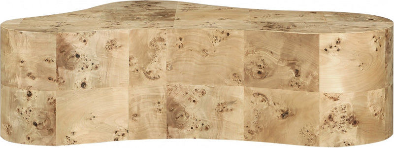 Zaire Solid Wood And Burl Veneer Coffee Table in Beige - 99067Burl-CT