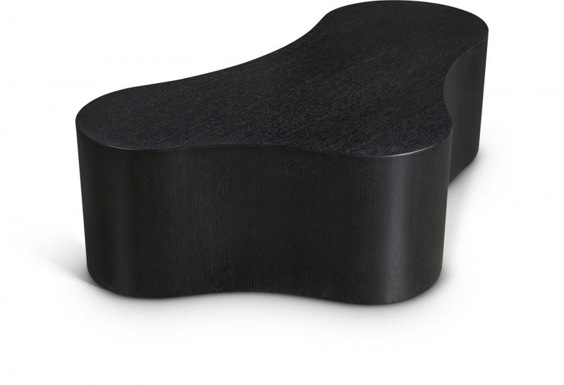 Zaire Solid Wood And Burl Veneer Coffee Table in Black - 99067Black-CT