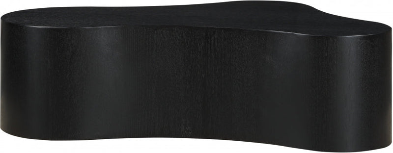 Zaire Solid Wood And Burl Veneer Coffee Table in Black - 99067Black-CT