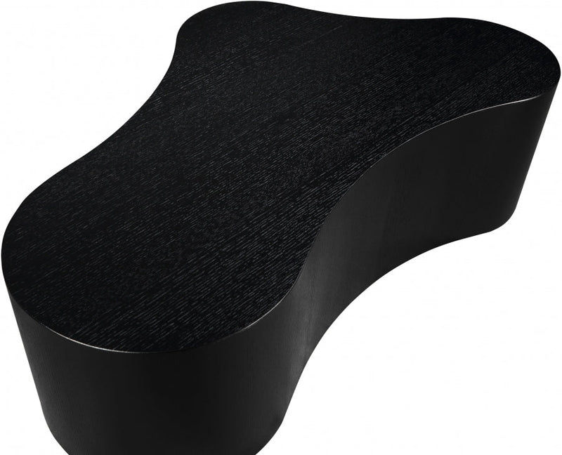 Zaire Solid Wood And Burl Veneer Coffee Table in Black - 99067Black-CT
