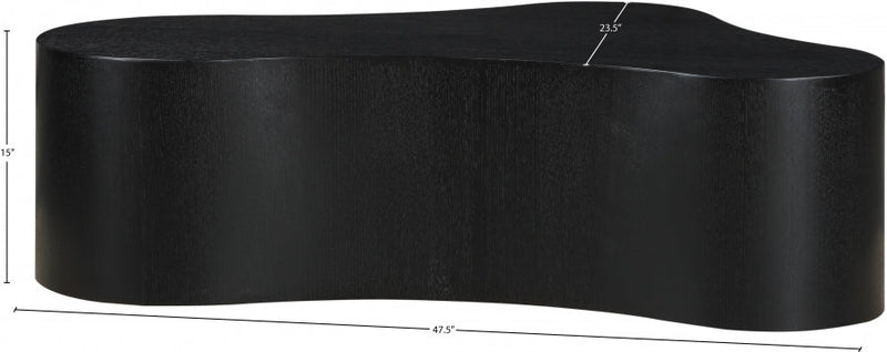 Zaire Solid Wood And Burl Veneer Coffee Table in Black - 99067Black-CT