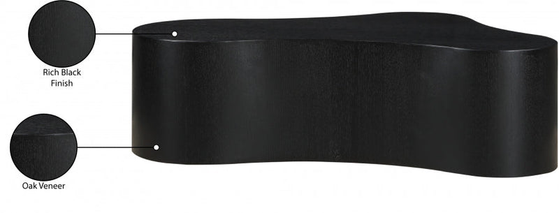 Zaire Solid Wood And Burl Veneer Coffee Table in Black - 99067Black-CT