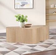Zaire Solid Wood And Burl Veneer Coffee Table in Natural - 99067Oak-CT