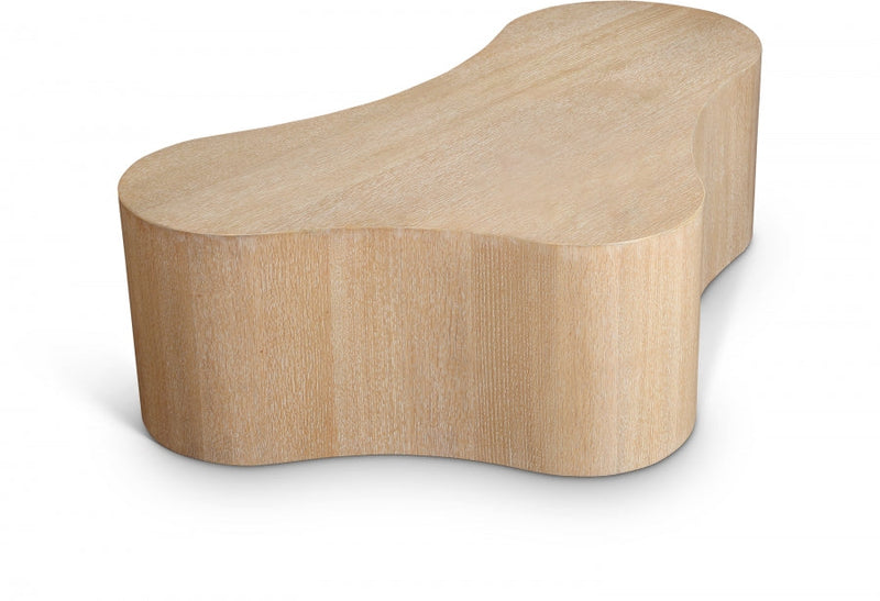 Zaire Solid Wood And Burl Veneer Coffee Table in Natural - 99067Oak-CT