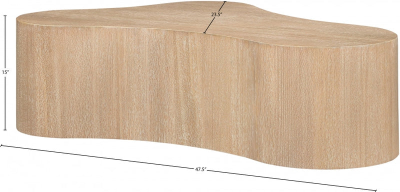 Zaire Solid Wood And Burl Veneer Coffee Table in Natural - 99067Oak-CT