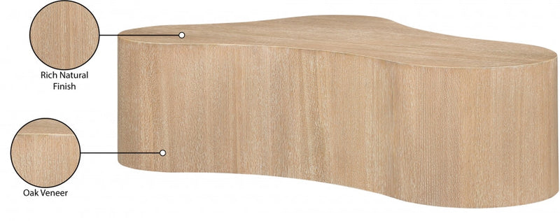 Zaire Solid Wood And Burl Veneer Coffee Table in Natural - 99067Oak-CT