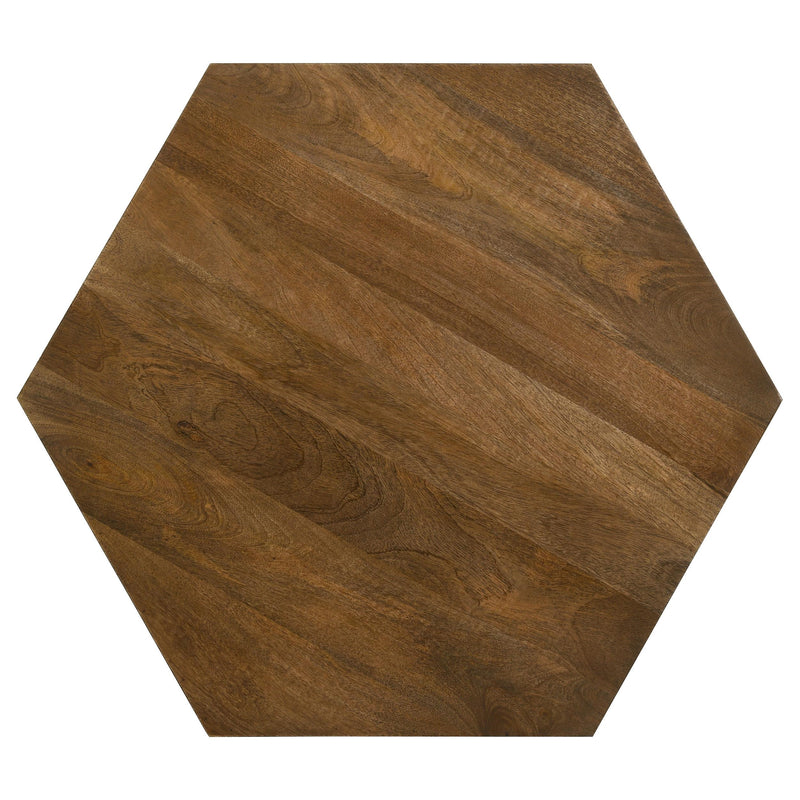 Zalika Hexagonal Solid Mango Wood Coffee Table Natural - 724188