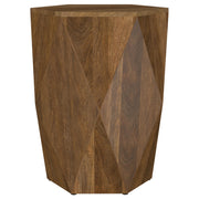 Zalika Hexagonal Solid Mango Wood End Table Natural - 724187