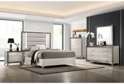 Zambrano White King Bed With Led - Gate FurnitureKing Bed