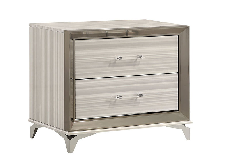 Zambrano White Nightstand - Gate FurnitureNightstand