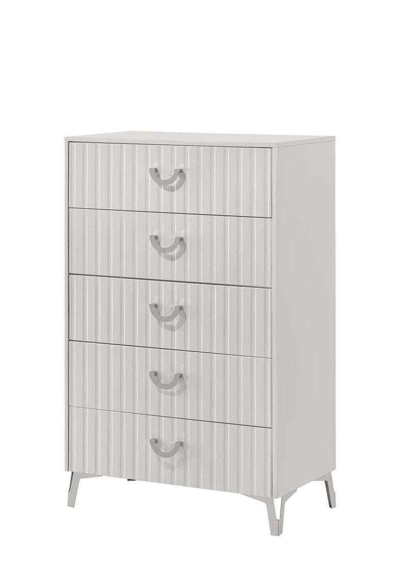 Zane - 5 Drawers White Chest - B280-C