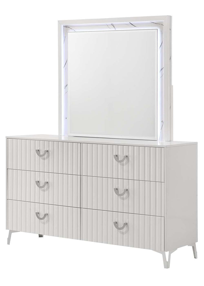 Zane - White Mirror with LED Light - B280-M