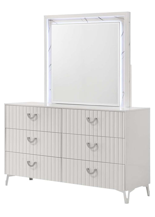Zane - White Mirror with LED Light - B280-M