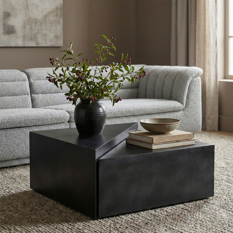Zani Iron Coffee Table in Black - 131Black-CT17