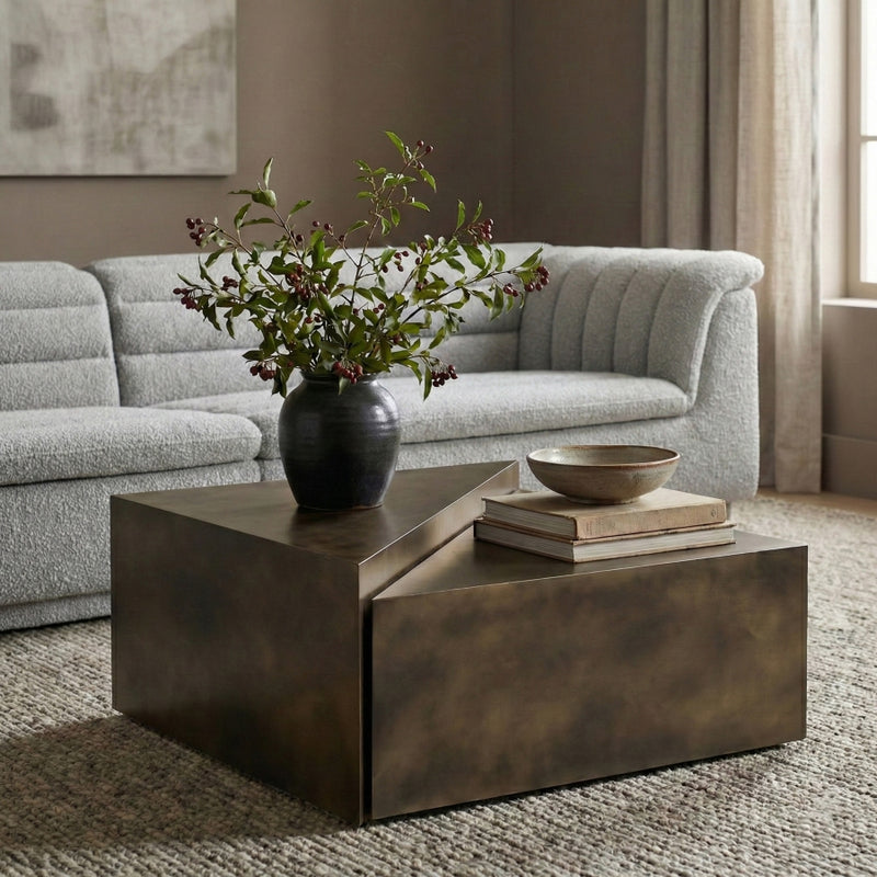 Zani Iron Coffee Table in Brown - 131Brown-CT17