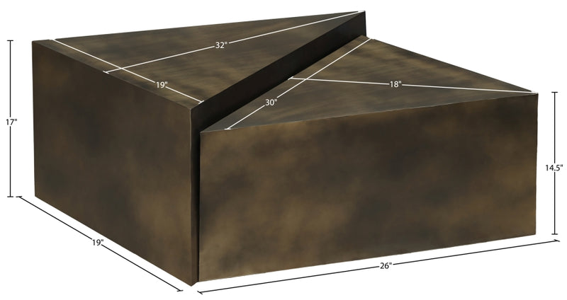 Zani Iron Coffee Table in Brown - 131Brown-CT17