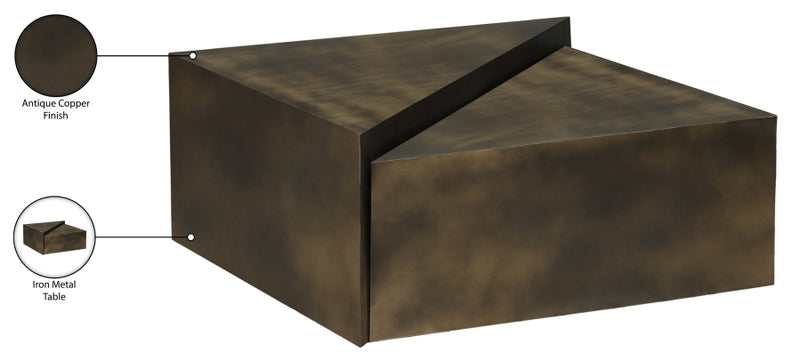 Zani Iron Coffee Table in Brown - 131Brown-CT17