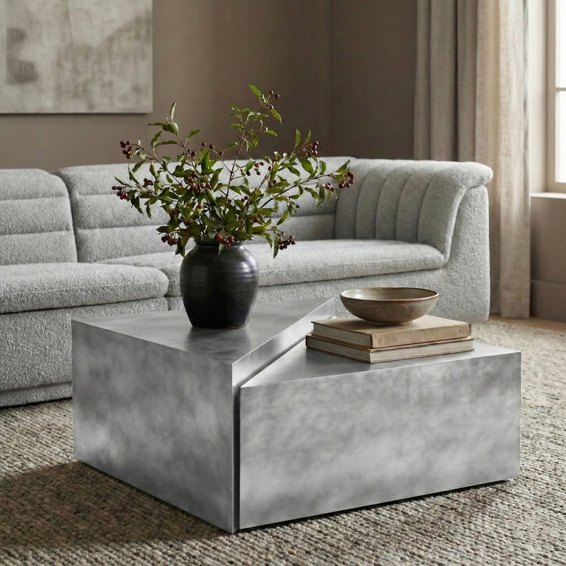Zani Iron Coffee Table in Silver - 131Silver-CT17