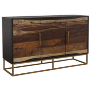 Zara 2-door 57-inch Wood Accent Storage Cabinet Black Walnut - 953466