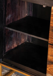 Zara 2-door 57-inch Wood Accent Storage Cabinet Black Walnut - 953466