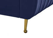 Zara Velvet King Bed (3 Boxes) Blue - Gate FurnitureKing Bed
