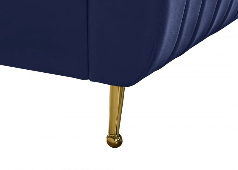 Zara Velvet King Bed (3 Boxes) Blue - Gate FurnitureKing Bed