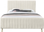 Zara Velvet King Bed (3 Boxes) Cream - Gate FurnitureKing Bed