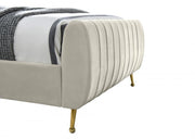 Zara Velvet King Bed (3 Boxes) Cream - Gate FurnitureKing Bed