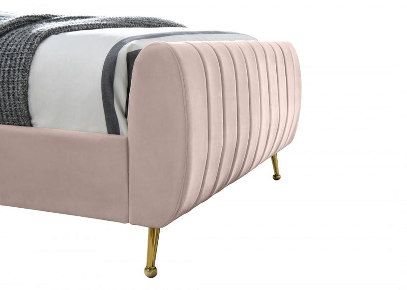 Zara Velvet King Bed (3 Boxes) Pink - Gate FurnitureKing Bed