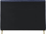 Zara Velvet Queen Bed (3 Boxes) Blue - Gate FurnitureQueen Bed